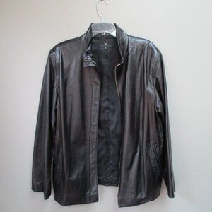 Nicole Summers Leather Soft Black Jacket Zip Up